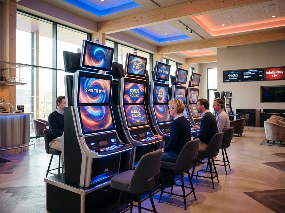 Moderne videoautomaten met abstracte schermen
